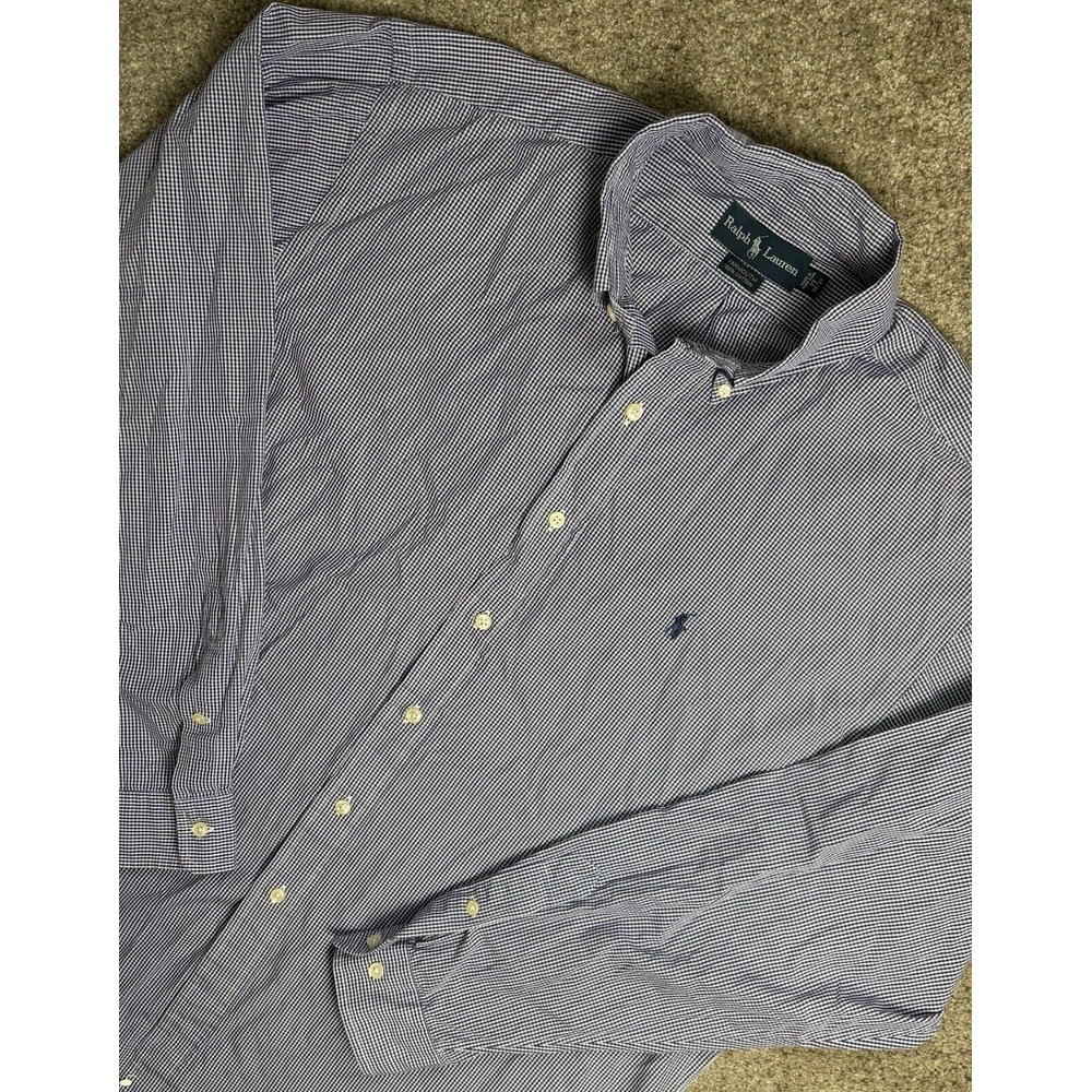 Ralph Lauren Men's Button‎ Up Shirt Long Sleeve Yarmouth 17 36/37 Gingham Check